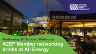 EVENT | 28 October: A2EP Member networking drinks at All Energy, Melbourne
