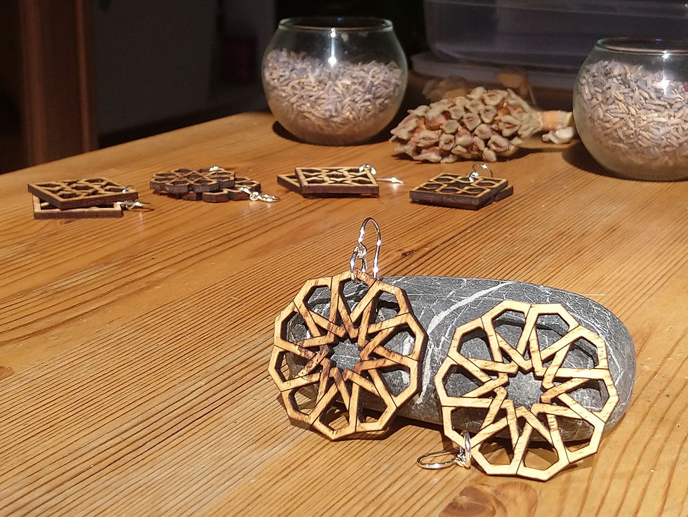 Boucles d'oreille Granada en bois