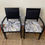 Miniature : Set de 2 Fauteuils Bois Black Feuilles dorées