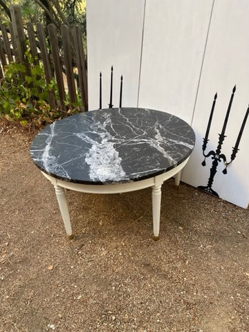 Miniature : Table basse Louis XVI bois marbre