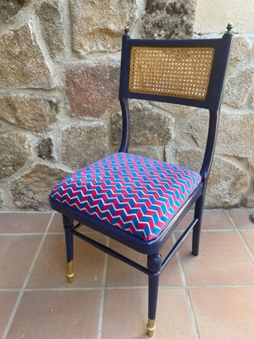 Miniature : Chaise Osier bois Chevron 70