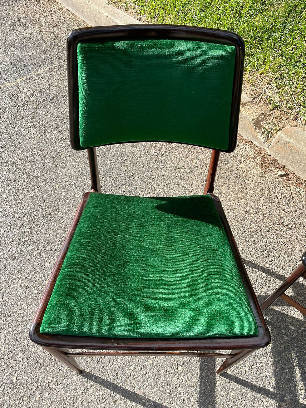 Miniature : Ensemble chaises Vintage Velours vert