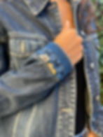 Veste en denim avec motif Japon
