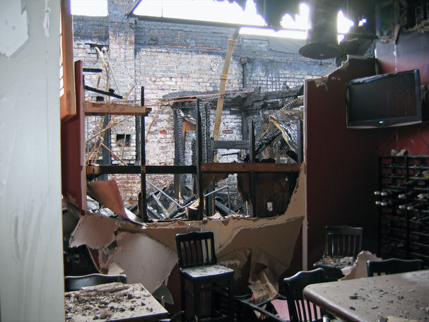 Fire damage before reconstruction/ renovation.