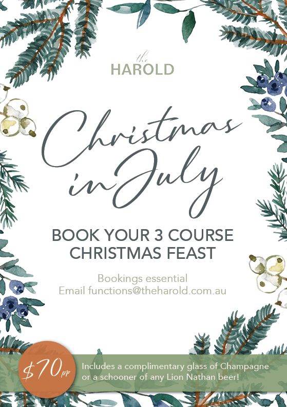 Xmas in July Harold menu