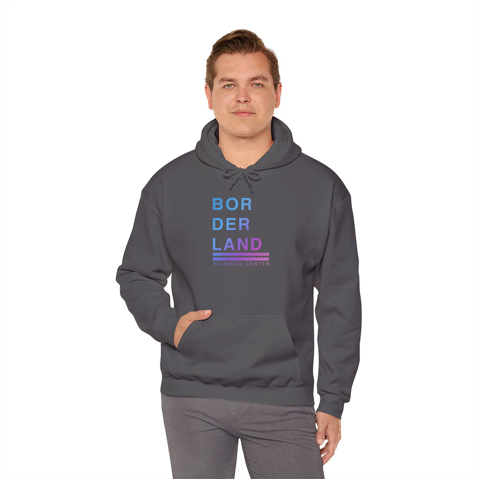 Thumbnail: Borderland Rainbow Center Logo Hoodie (Unisex)