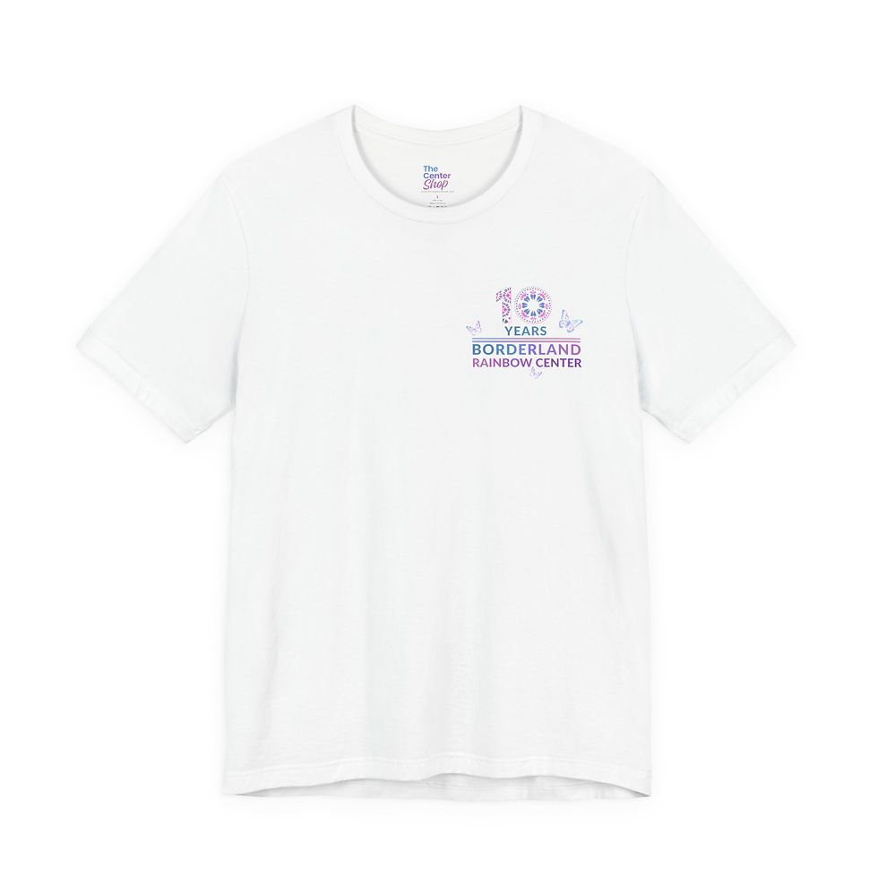 Thumbnail: 10th Anniversary Borderland Rainbow Center Little Logo Tee (Unisex)