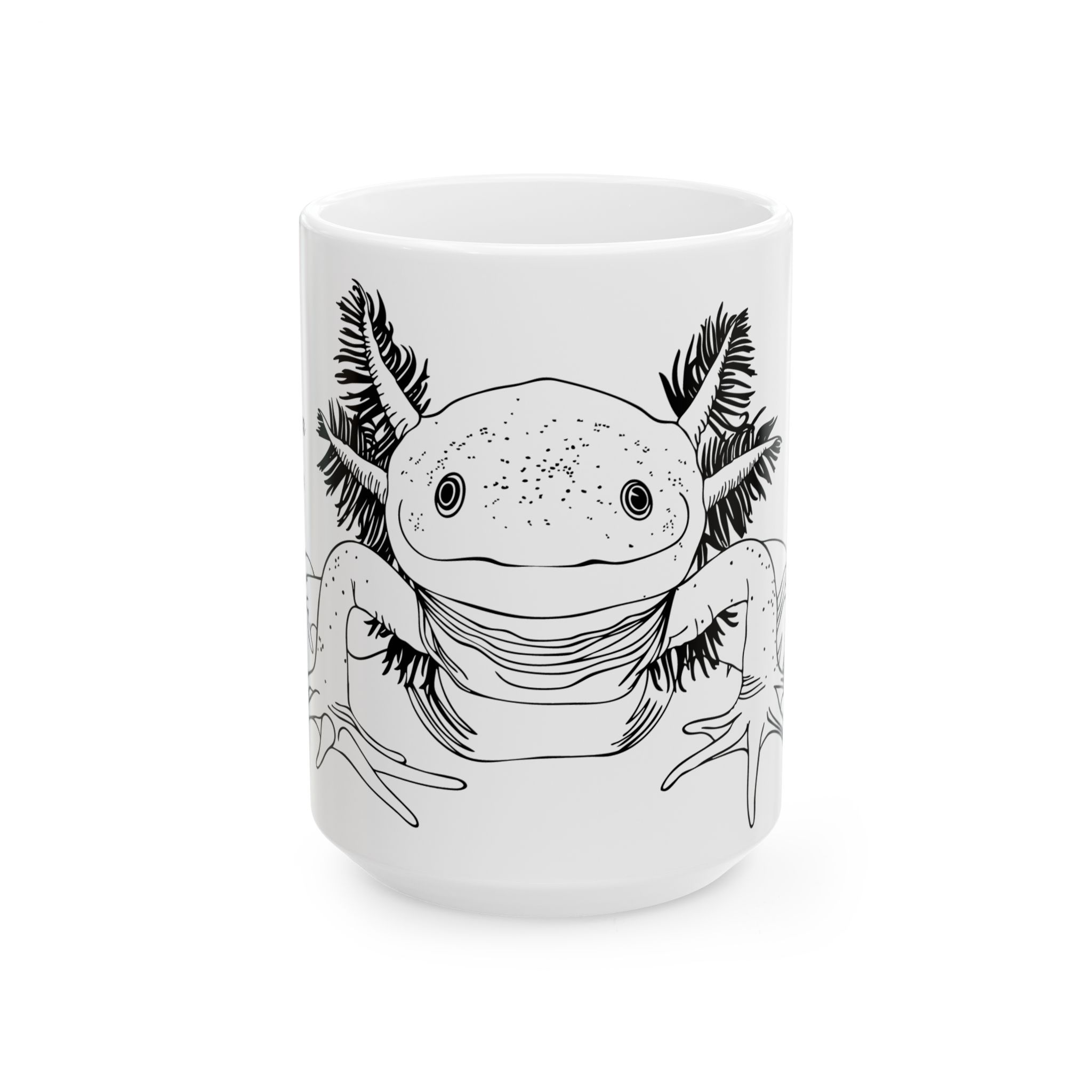 Axolotl (Ambystoma mexicanum) Ceramic Mug 15 oz White Mode