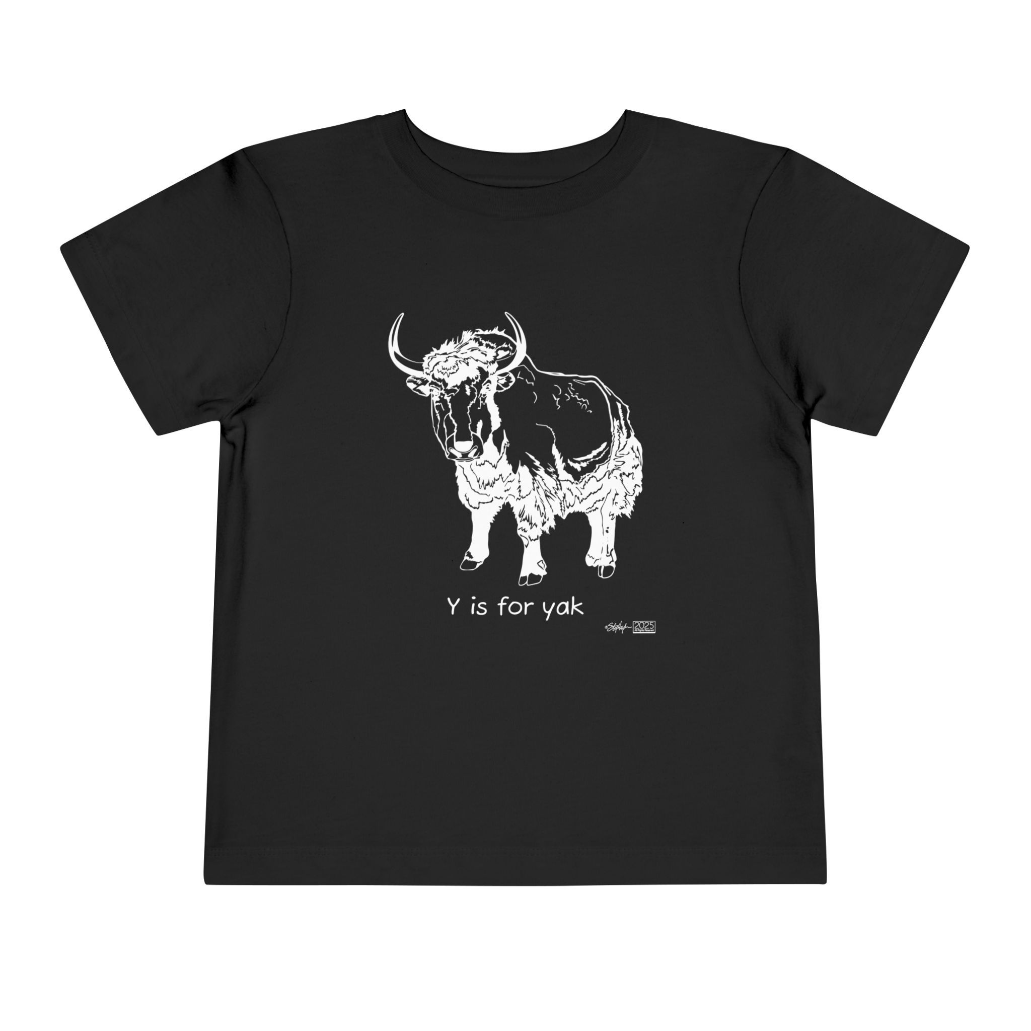 Y is for Yak Toddler T-Shirt Dark and X-Ray Mode 