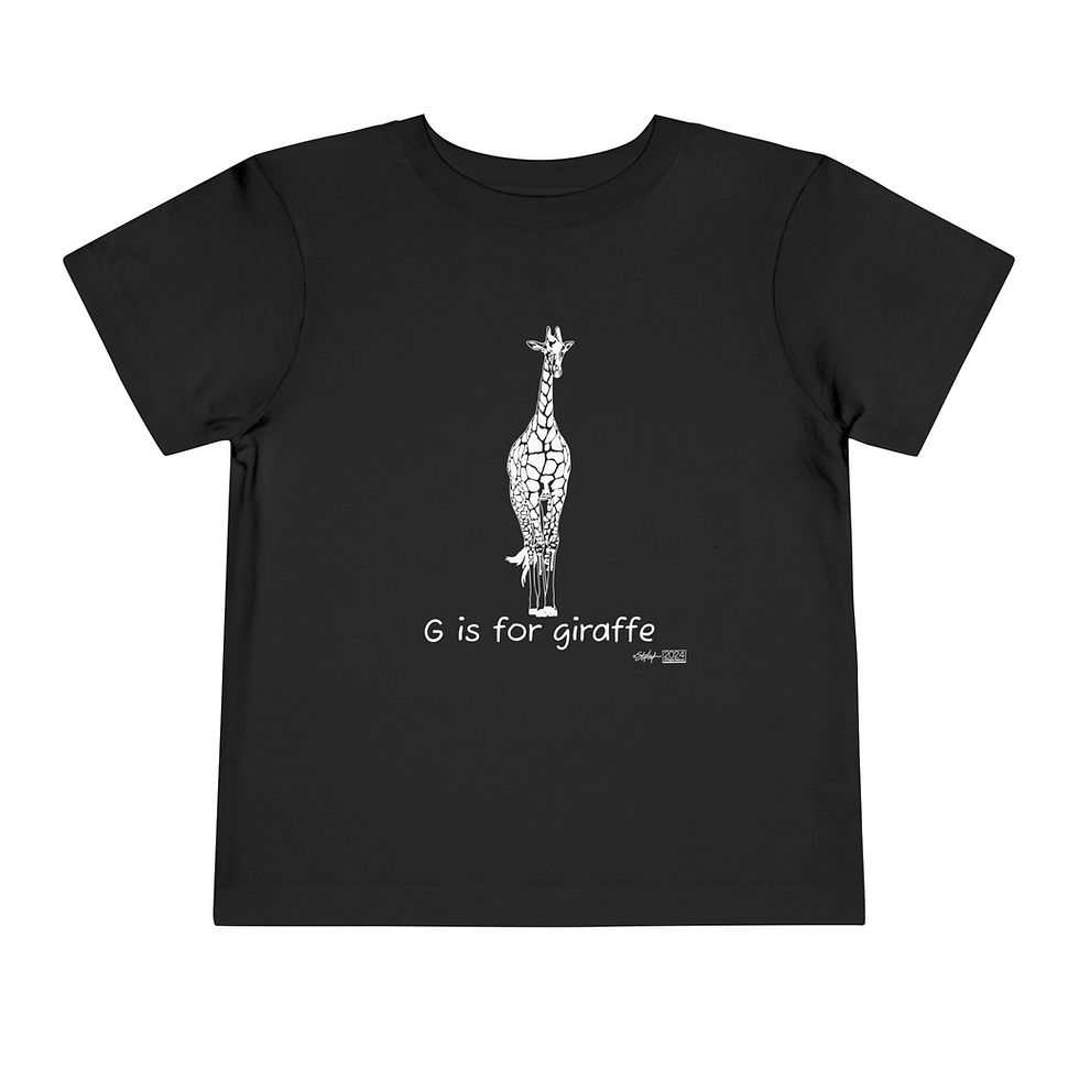 G is for Giraffe Toddler T-Shirt Dark and X-Ray Mode
