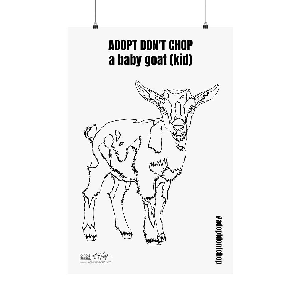 Adopt Don't Chop a Baby Goat 2 Poster in Art Mode | Wall Art for Animal Lovers