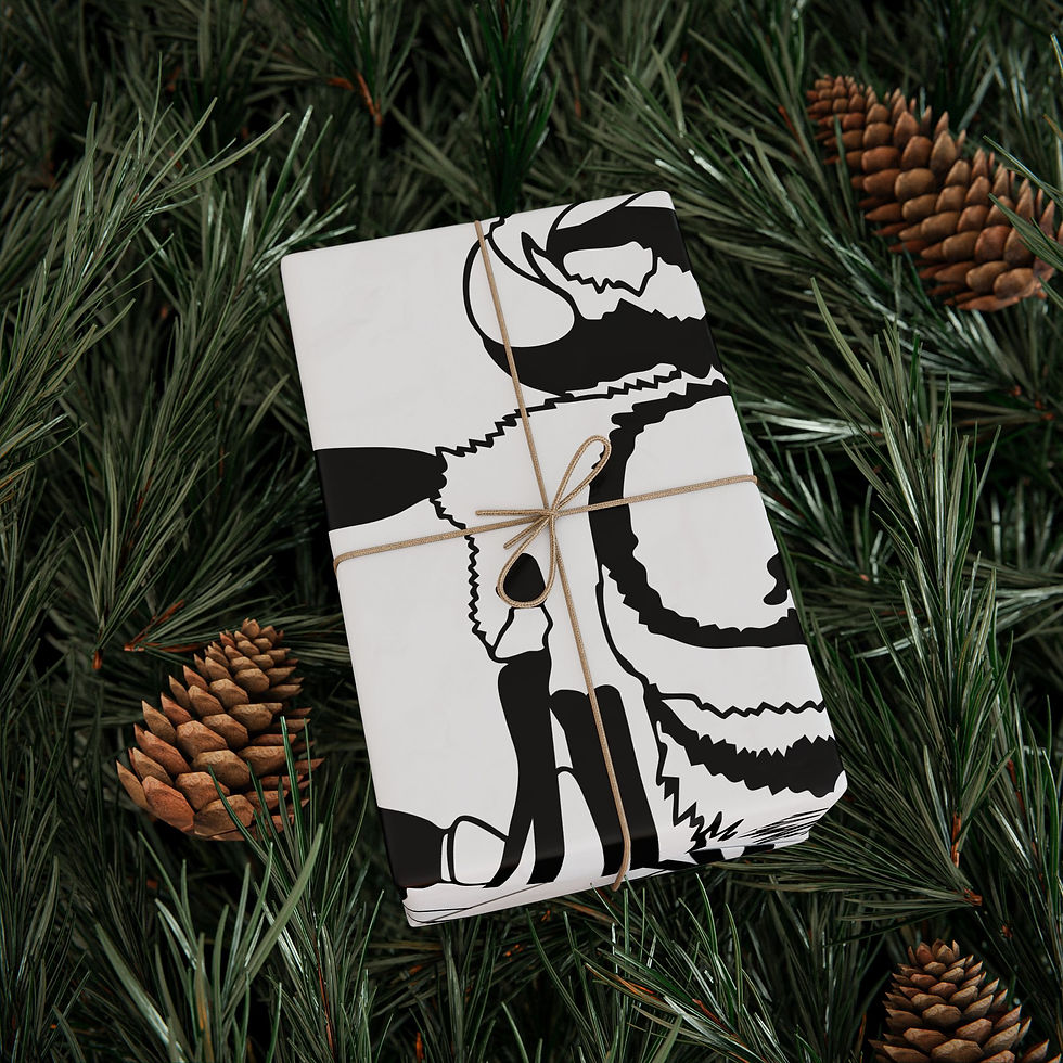 Thumbnail: B is for Bee Gift Wrap, White Mode, Convertible Gift Wrap Becomes Wall Art