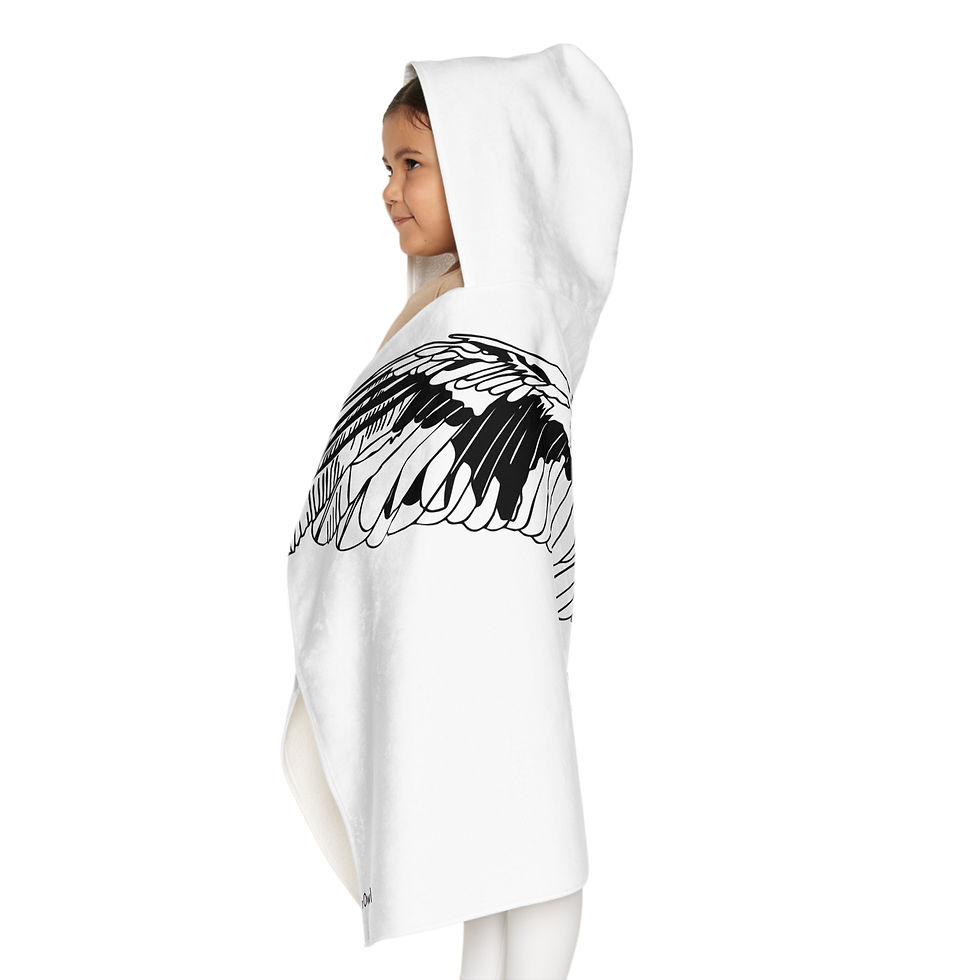 Thumbnail: Barn Owl on a Littles Cape Hooded Bath Towel White Mode