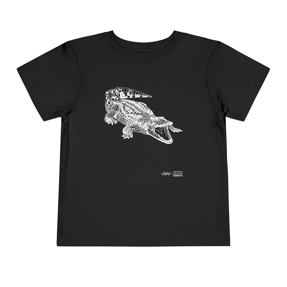 Alligator Toddler T-Shirt Dark and X-Ray Mode