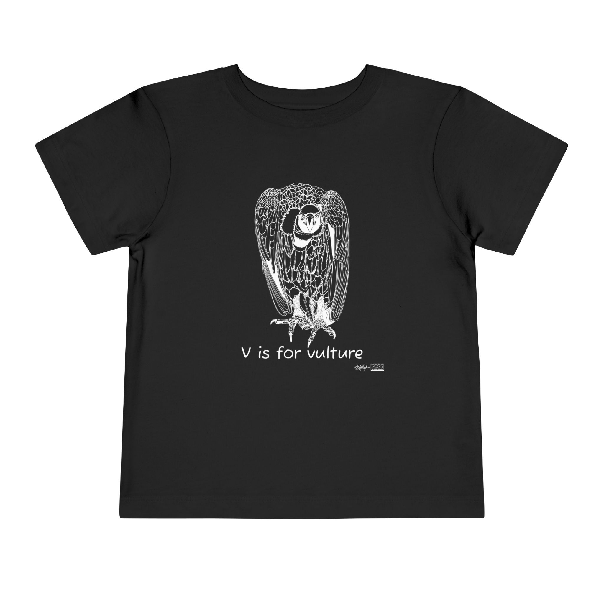 V is for Vulture Toddler T-Shirt Dark and X-Ray Mode