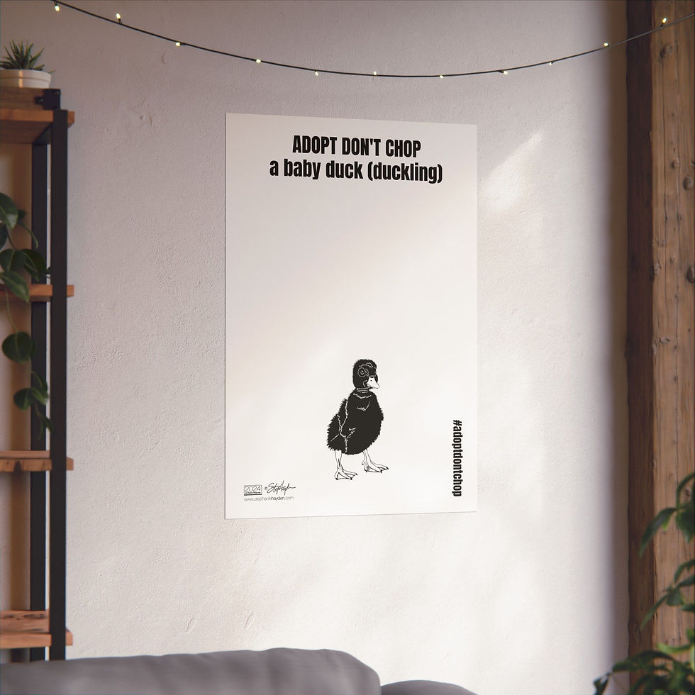 Thumbnail: Adopt Don't Chop a Baby Duck Poster White Mode | Wall Art for Animal Lovers