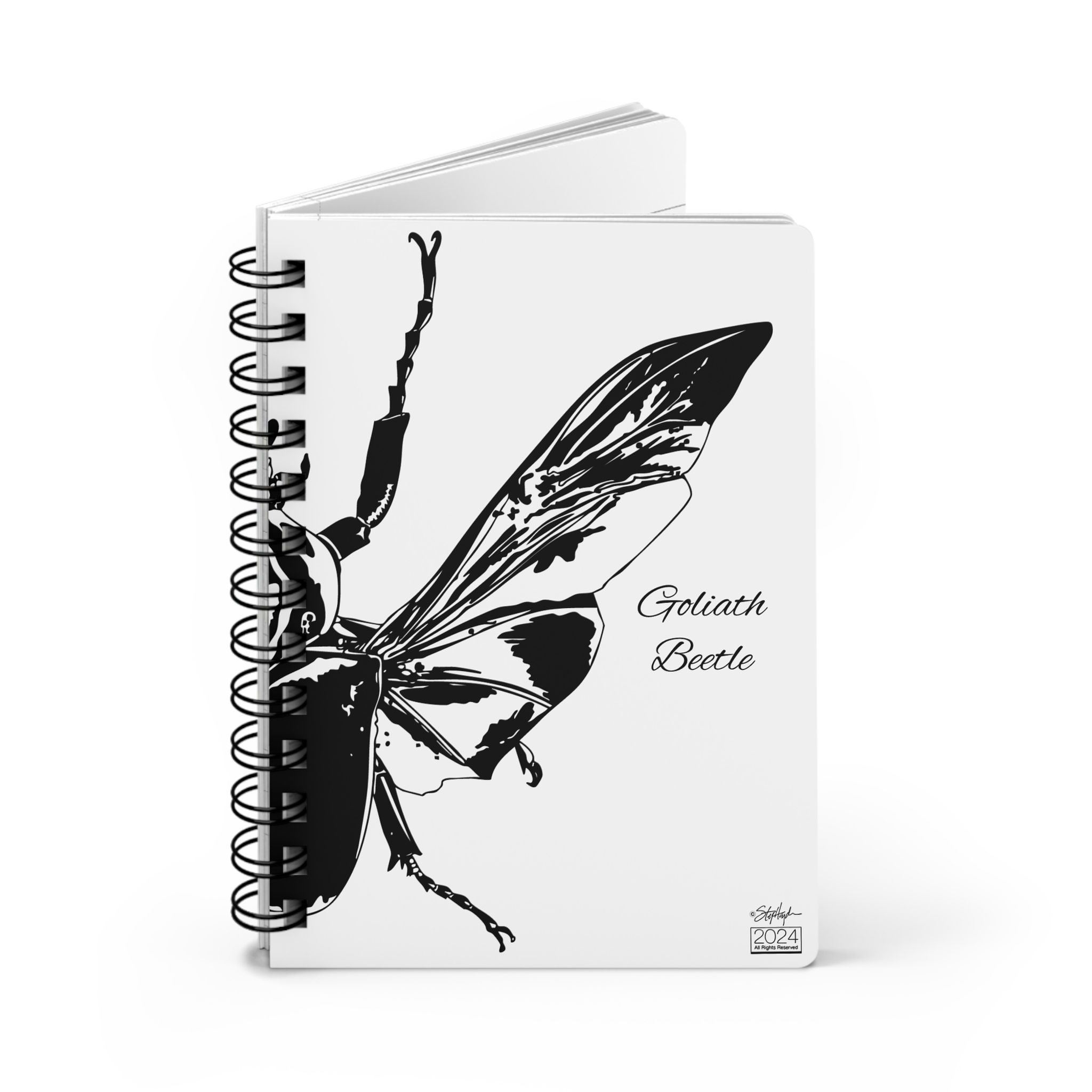 Goliath Beetle (Goliathus goliatus) Spiral Bound Journal White Mode