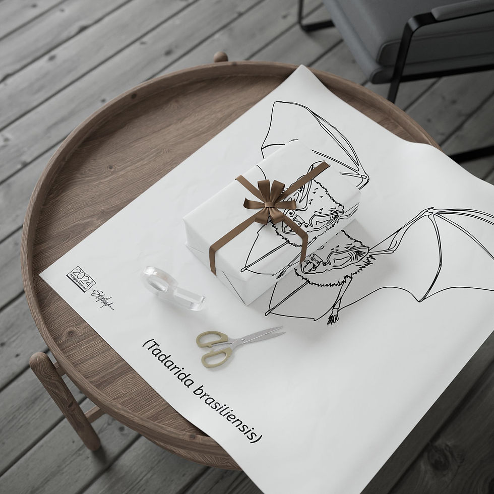Thumbnail: B is for Bat Gift Wrap, Art Mode, Convertible Gift Wrap Becomes Wall Art