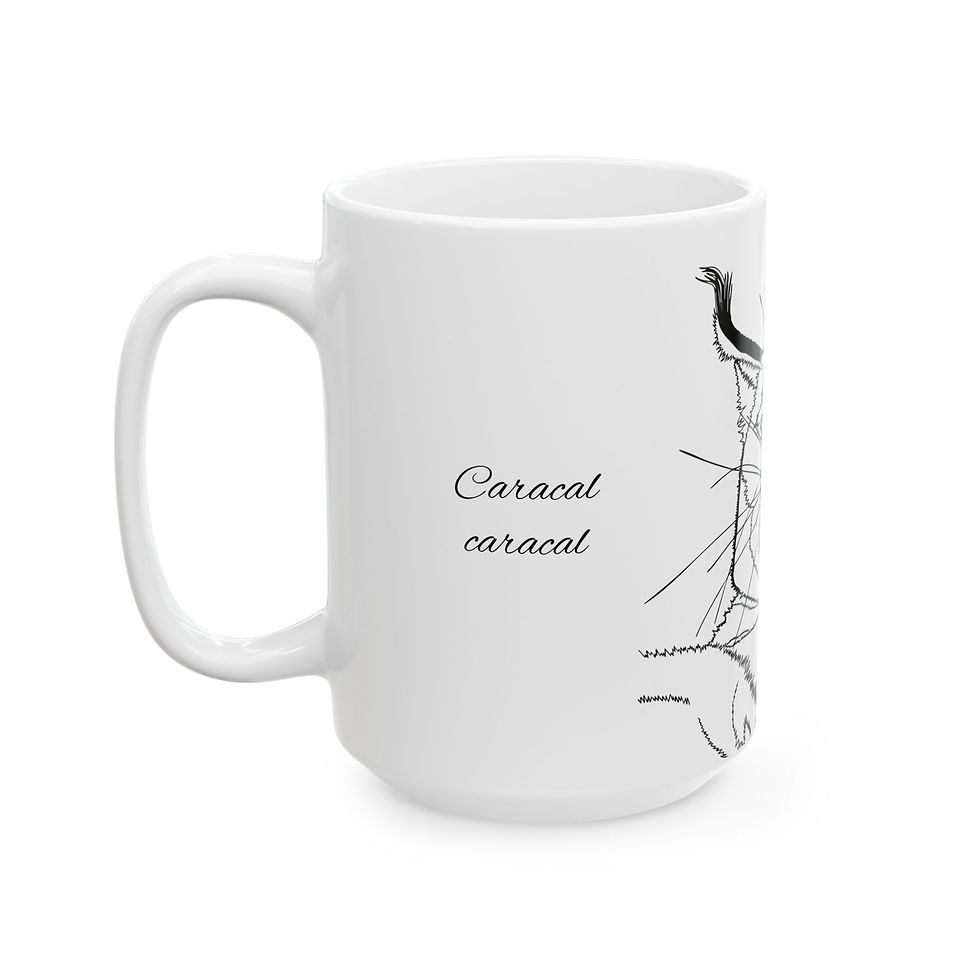 Thumbnail: Caracal Portrait (Caracal caracal) Ceramic Mug 15 oz White Mode