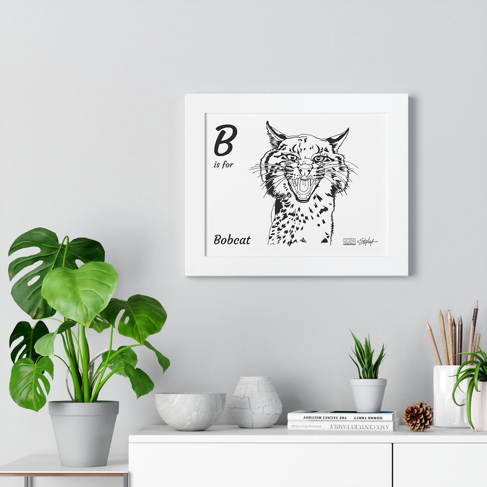Thumbnail: "B is for Bobcat" Framed Horizontal Educational Poster