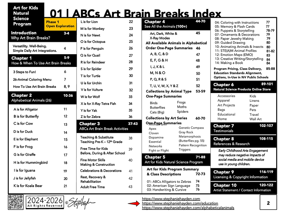 Thumbnail: Hayden's Art for Kids: ABCs Art Brain Breaks 26-Animals, 100+Activities, Digital