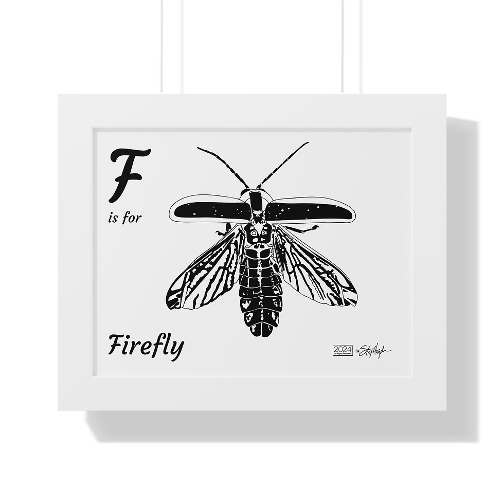 Thumbnail: "F is for Firefly" Framed Horizontal Educational Poster for Kids' Room