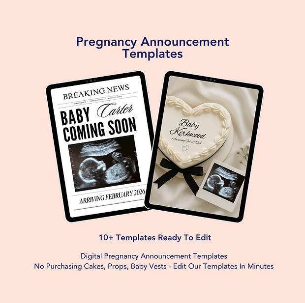 pregnancy announcement newspaper template canva