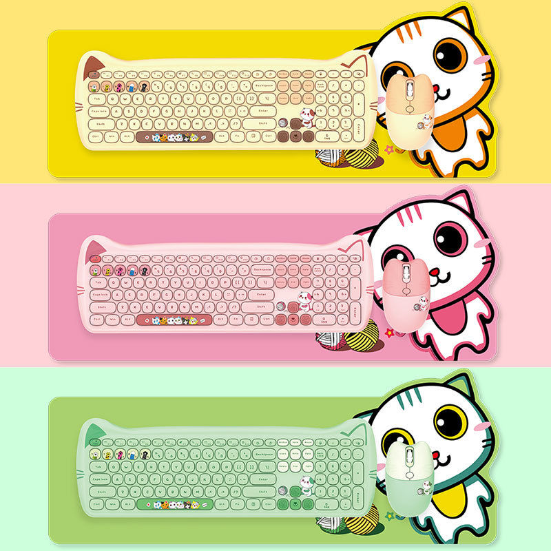 Miniatura: Wireless Keyboard and Mouse Set for Girls (Punk Style)