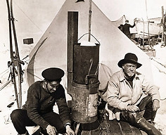 Shackleton at Camp with cook.jpg