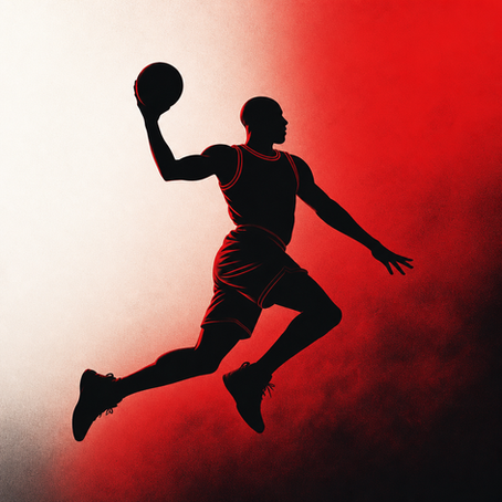 Michael Jordan flying through the air