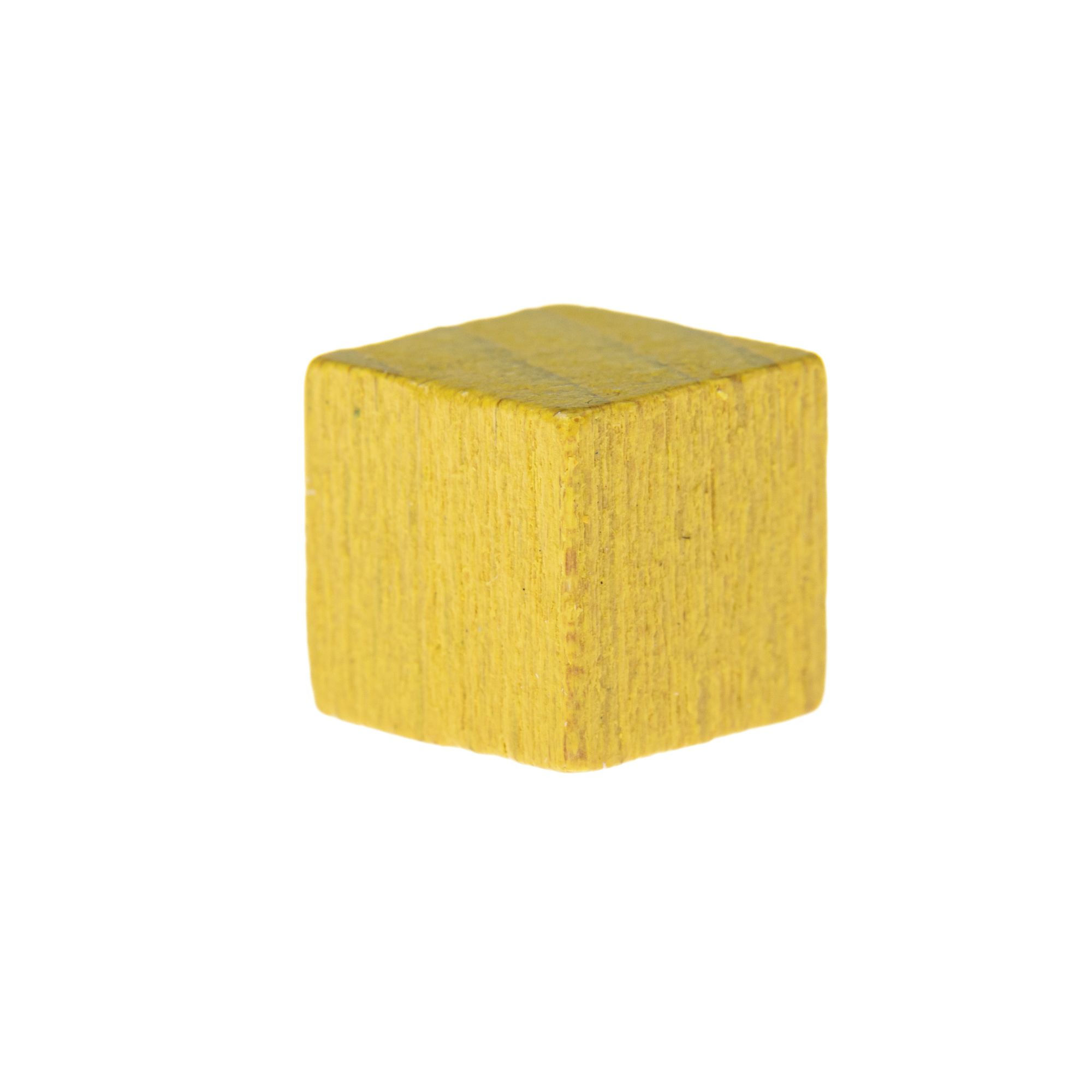 Cube en bois- 10mm- Jaune
