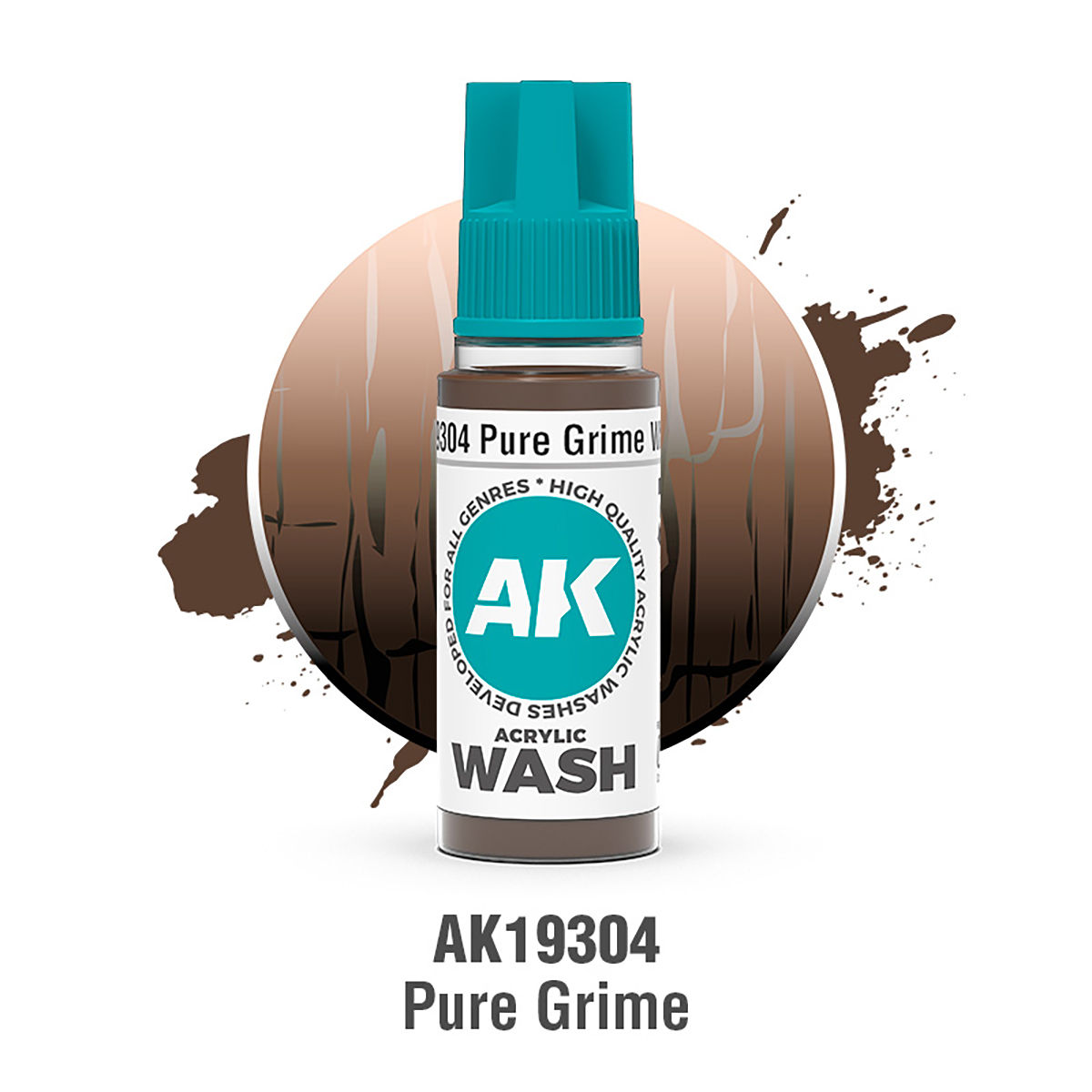 Peinture lavis AK Interactive Pure Grime Acrylic Wash 18 ml