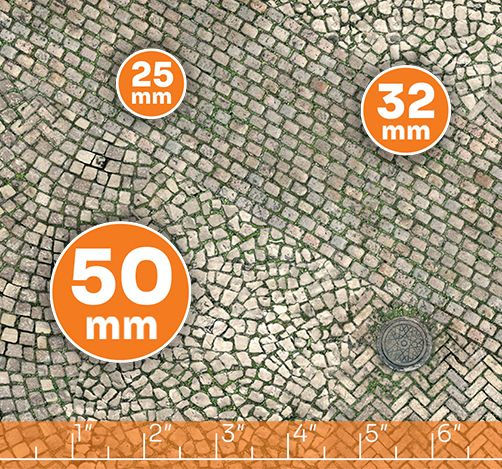 Miniature : Paved Plaza 36”x36” / 91,5×91,5 cm – single-sided rubber mat
