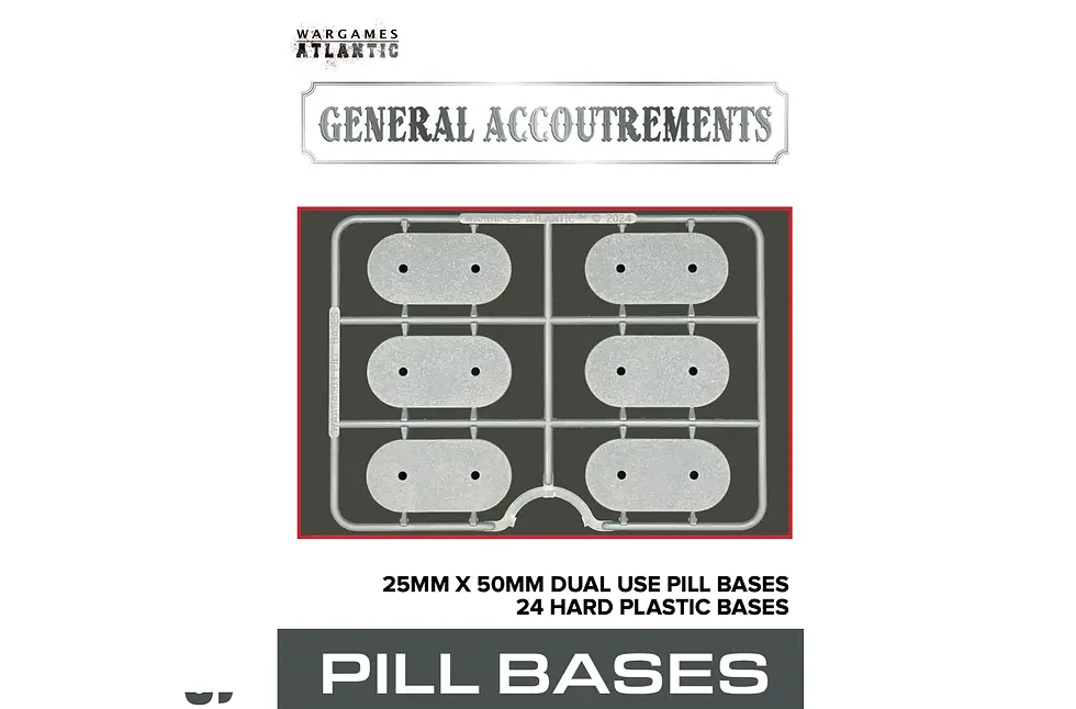 WARGAME ATLANTIC - 25mm x 50mm Pill Dual Use Bases