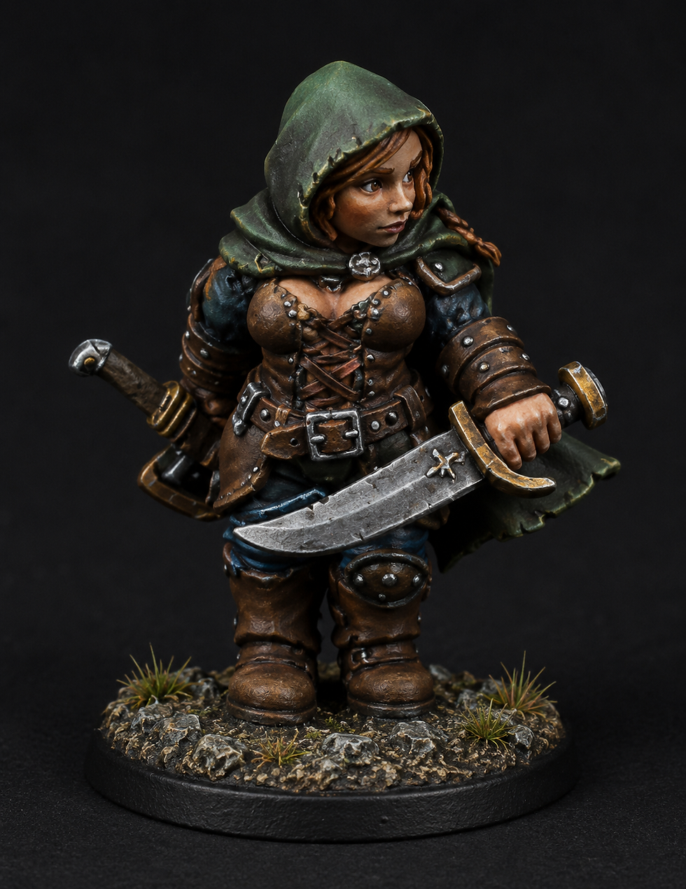 Miniature : Reaper 03125, Bailey Silverbell, Dwarf Dwarf Rogue