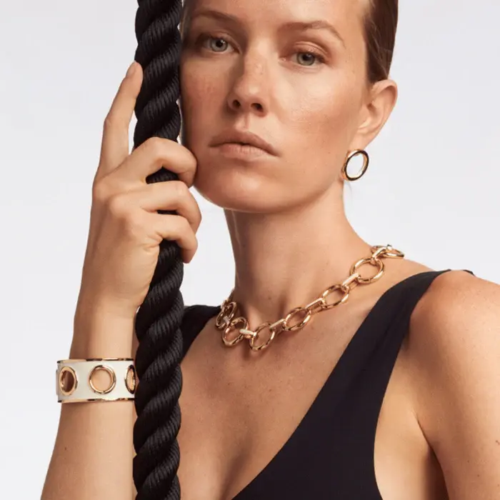 Thumbnail: Manchette Eyelet Bangle Up