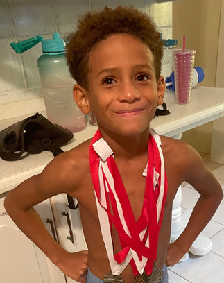 A young swimmer. 