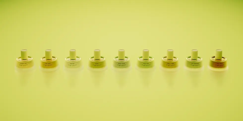 9 bottles of Abel Fragrance in a row