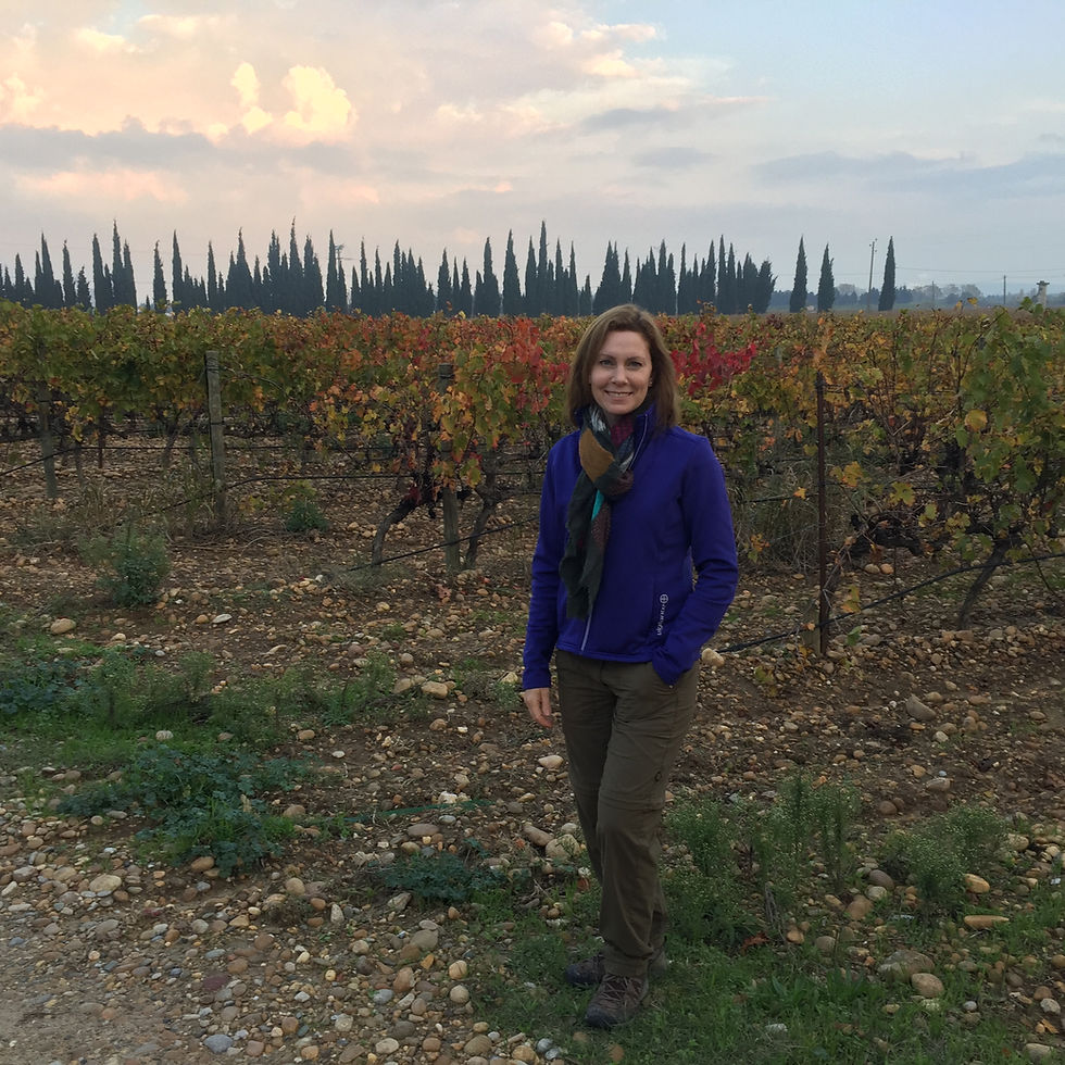 Kat standing in a vineyard in South France 2018