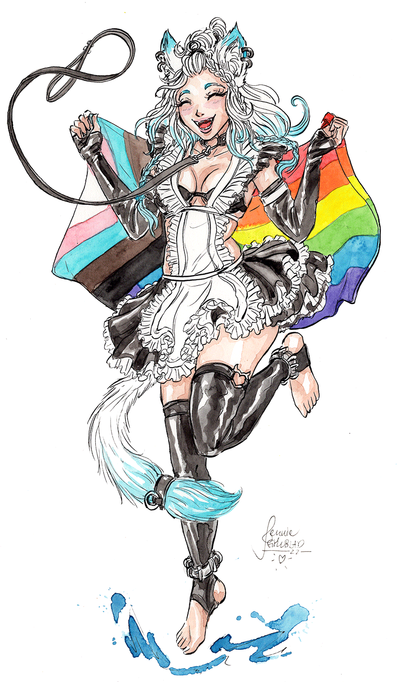 Bouncy queer catgirl process!