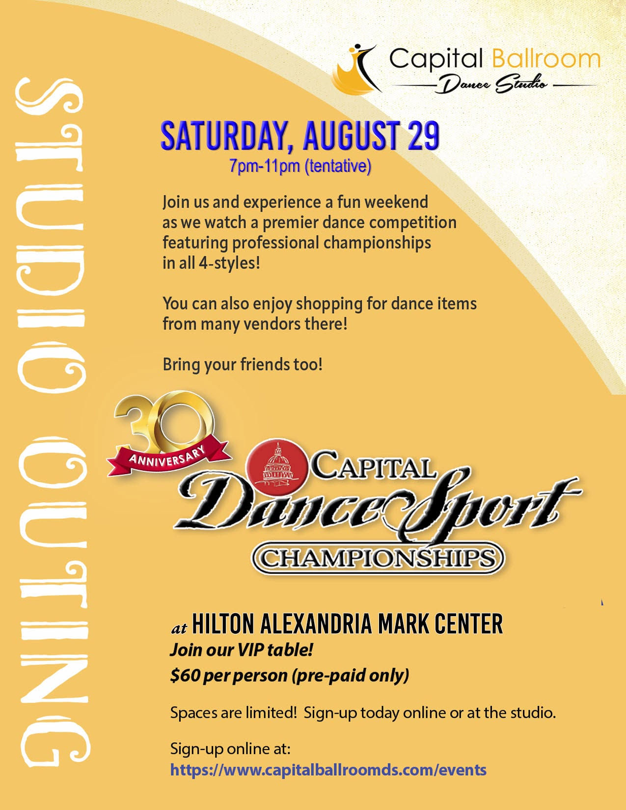 Capital Dancesport Championships - Early Bird Table Ticket