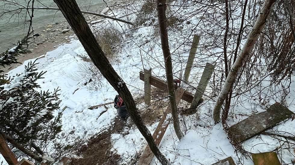 Steel and Treated Wood Steps