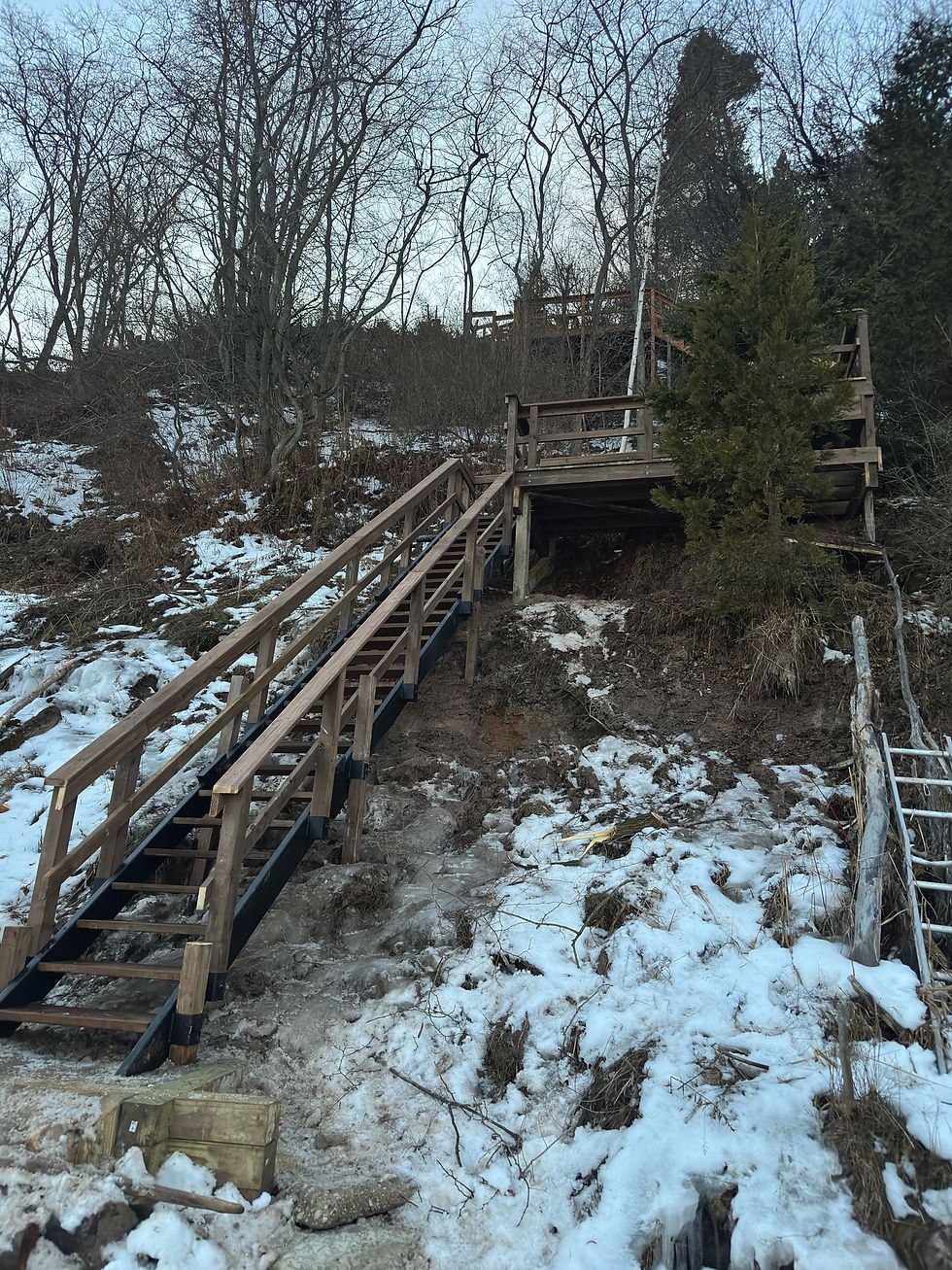 Custom stairs for bluff side properties