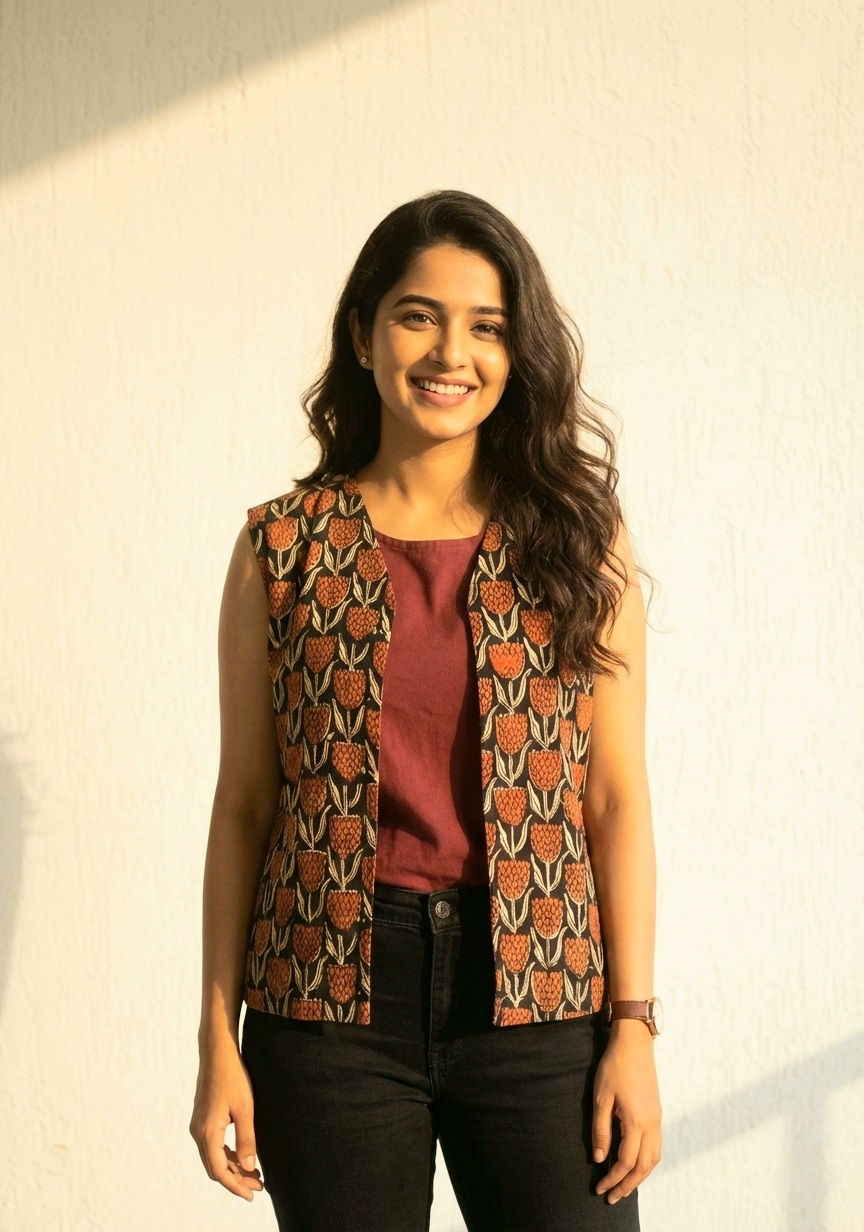 Thumbnail: Reversible Kalamkari Cotton Jacket 