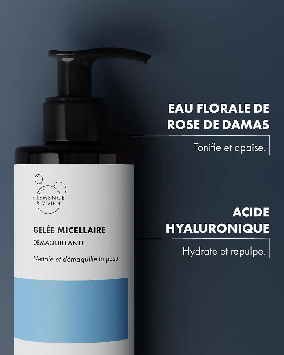 gelée micellaire démaquillante Ingrédients Clémence et Vivien