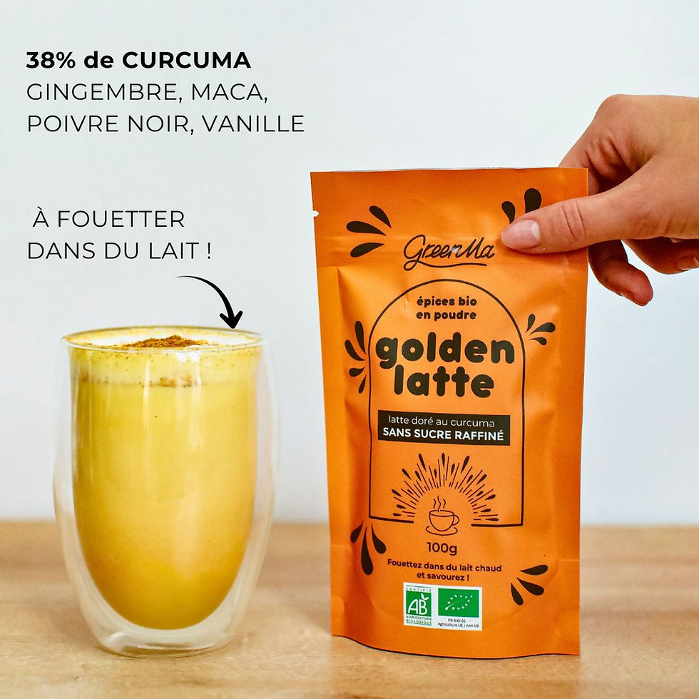 Golden latte Greenma composition