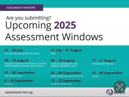 26 July 2025. RICS candidate support.