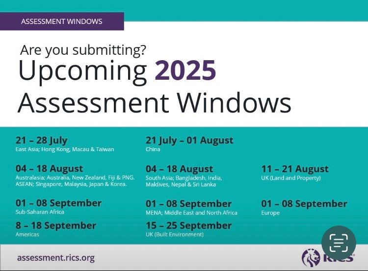 26 July 2025. RICS candidate support.