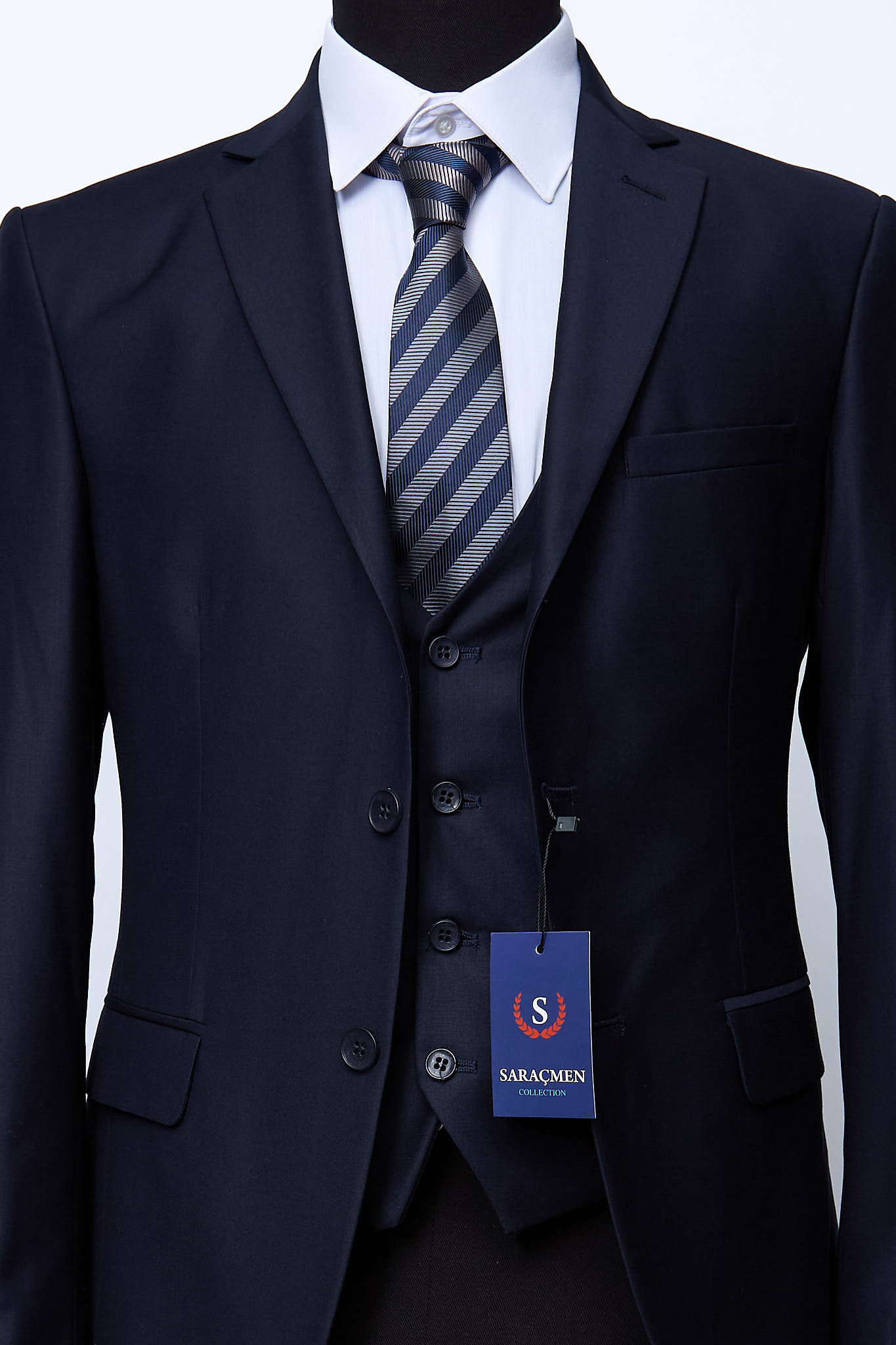 Navy Blue Vest Suit