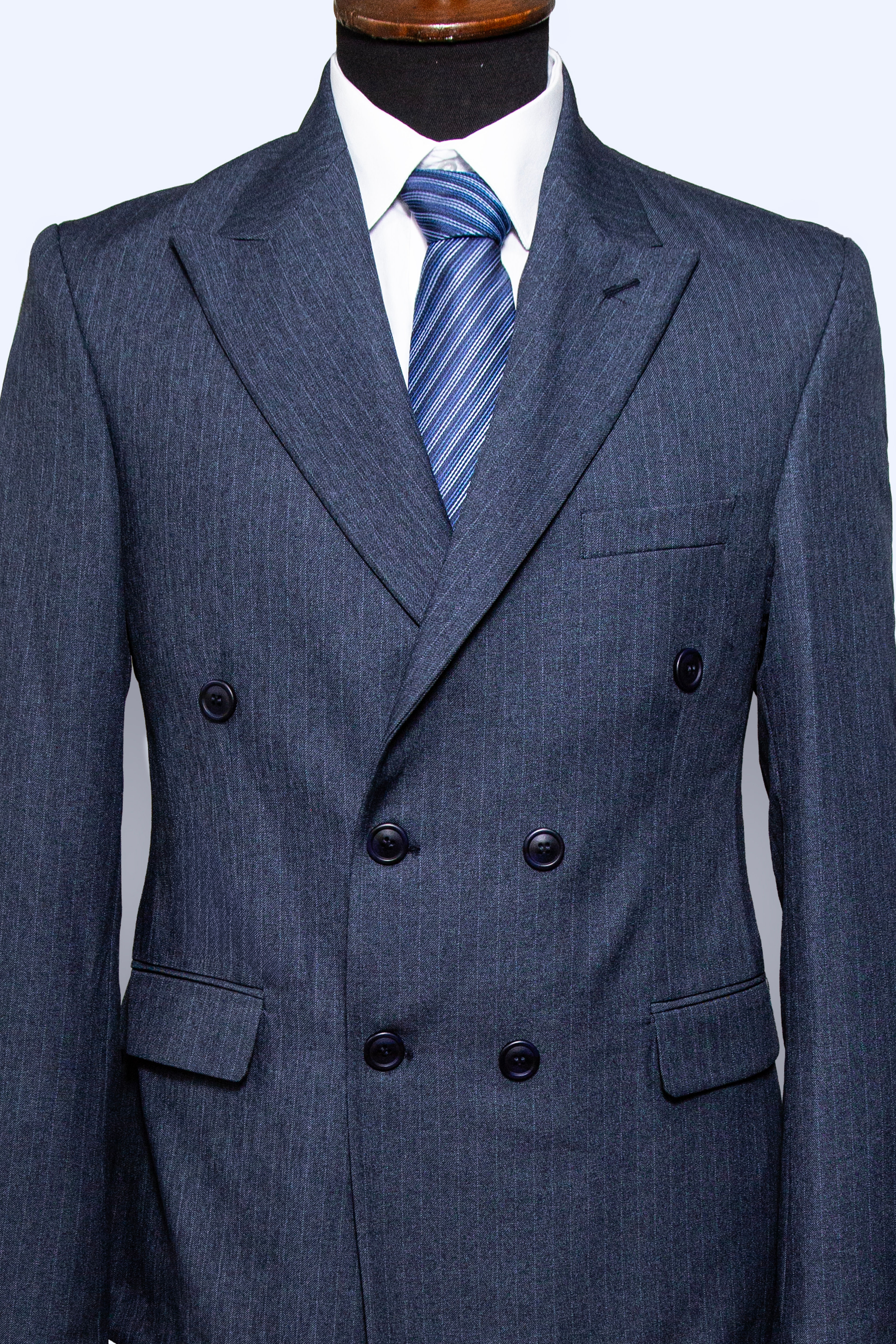 Grey Double-Breasted Suit